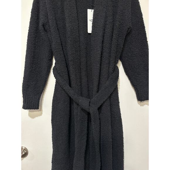 UGG Lenny Black Bathrobe Size Small NWT Relaxed Fit Soft Cozy Self-Belt Pockets - Picture 5 of 16